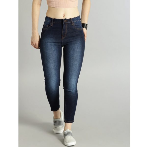 Women's Light Blue Fitted Trousers - High Stretch Skinny Denim main image 0